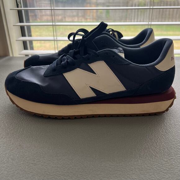 New Balance 237 Mens Blue Suede Lace Up Lifestyle V1 Sneakers Size 10 - Picture 3 of 7